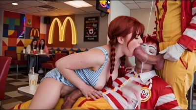 Cover for 'Pippi Came To Mcdonald's To Eat A Burger, But Ronald Had Other Plans For Her!! (Ai Generated)'